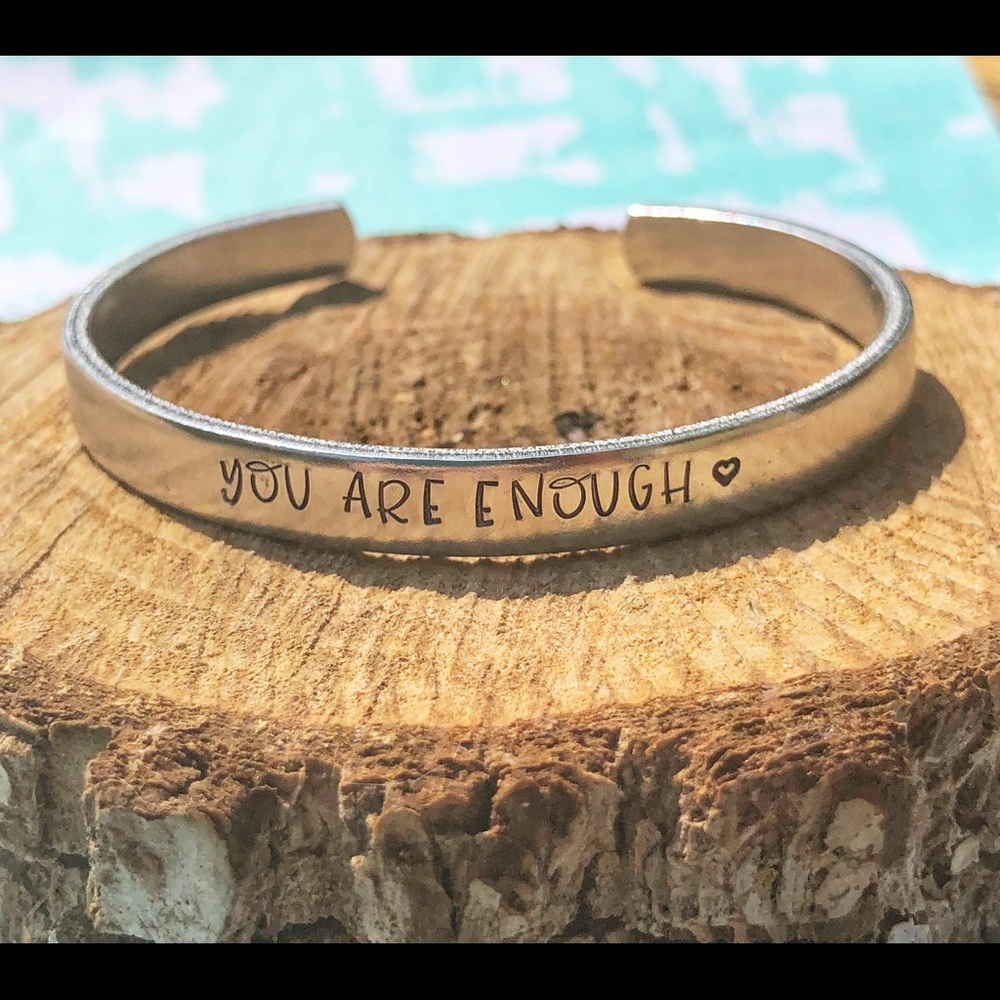 🆕 You are Enough Handstamped Stainless Cuff Bracelet